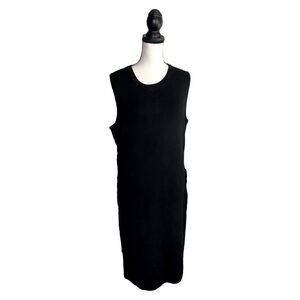 Elegant Black Sleeveless Midi Dress